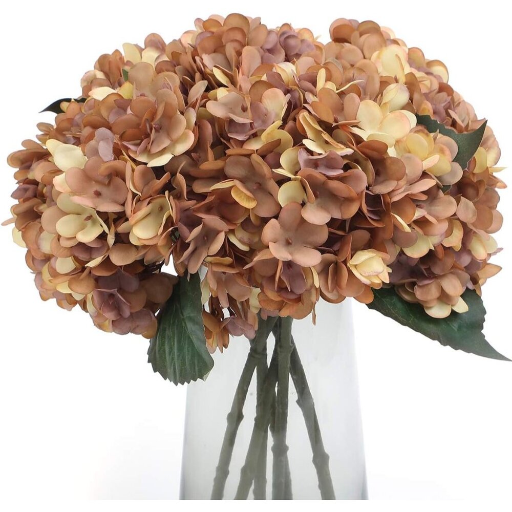 Autumn Yellow 6-Pcs Artificial Vintage Silk Flowers Bouquets Home Table Decor